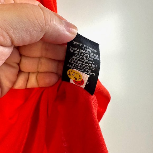 Red Off Shoulder Ruffle Blouse XL - Picture 7 of 9